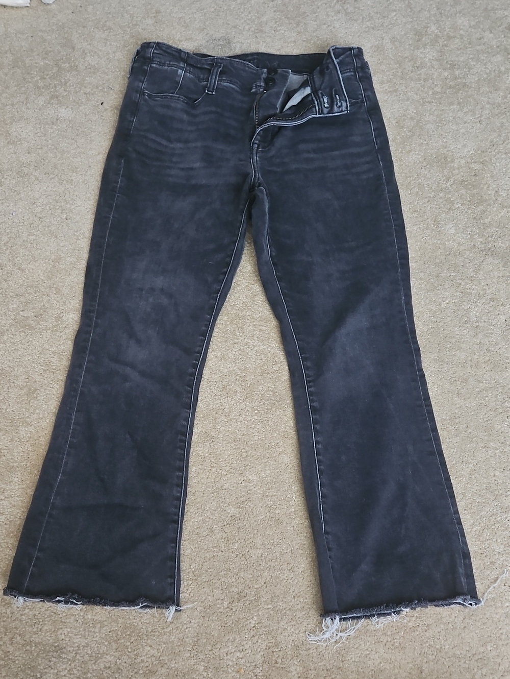 Women's Black Washed Flare Jeans